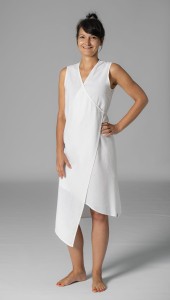 Fartuch lniany medyczny / kosmetyczny  / biały ecru / różne rozmiary