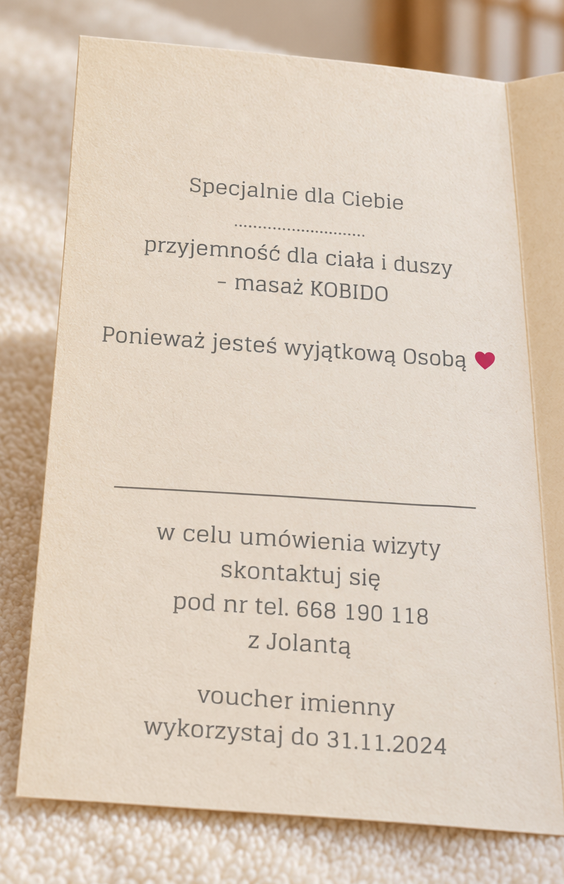 Karta upominkowa wewnątrz zdjęcie